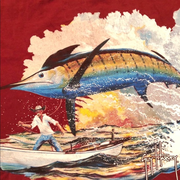 Guy Harvey Dark Red Shirt - Picture 4 of 4